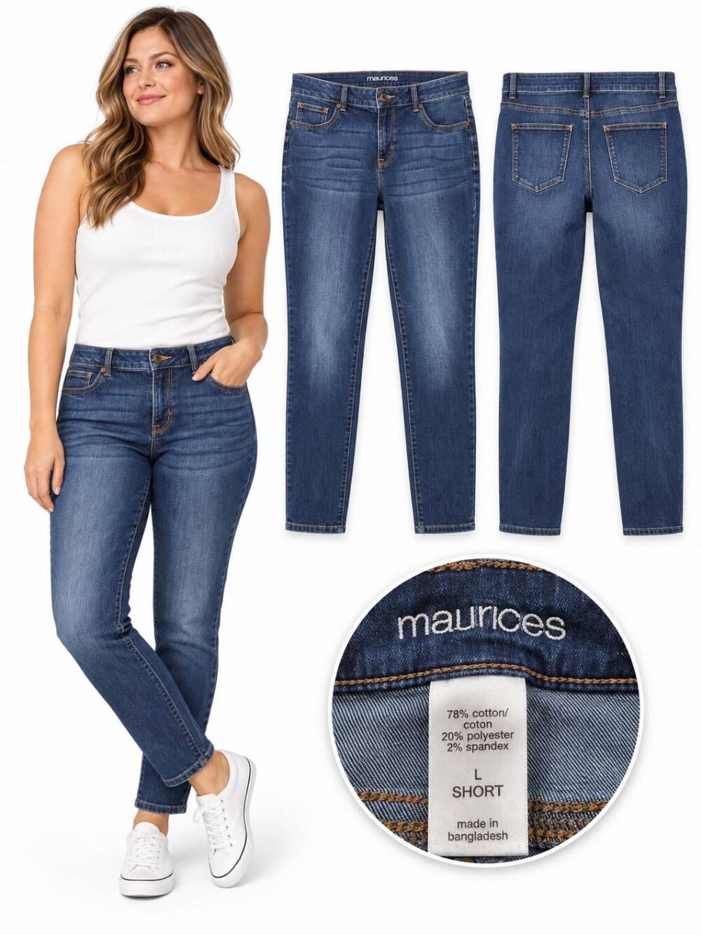 Maurices L Short Dark Wash Stretch Slim Jeans